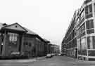 Napier Street showing Dormer Tools, (formerly Sheffield Twist Drill and Steel Company) (right) and Sheffield Hallam University's School of Computing and Management Services