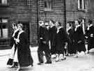 Oughtibridge Church choir in procession on Main Road, Oughtibridge
