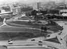 View: s34634 Sheaf Street / Commercial Street (latterly known as Park Square) roundabout showing Canal Basin (centre)