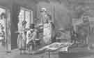 Oatcake making showing labouring class costume in the early 19th century