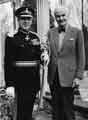 James Hugh Neill (in uniform), Lord Lieutenant of South Yorkshire (from 5th May 1985) with G. F. Young the retiring Lord Lieutenant.
