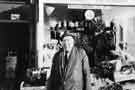 George Bygraves outside his greengrocery shop, No.6 Shiregreen Lane