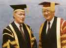 Chancellor Sir Bryan Nicholson (right) with John Stoddart, Vice Chancellor of Hallam University