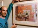 Artist Tim Rose, with one of his paintings