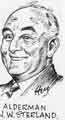 Caricature of Alderman James Wilfred Sterland, OBE, JP, LL.D