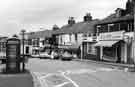Shops on Baslow Road, Totley showing Davys, bakers: L.Tym, butcher; John Scriven, florist