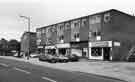 Shops on Bradway Road showing No. 148 Bradway Post Office and No. 142 Coranne; hairdressers and barber shop
