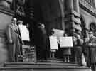 Council tenants rents dispute outside the Town Hall, Surrey Street 