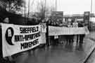 Sheffield Anti-Apartheid Movement demonstration outside the Shell petrol station, Ecclesall Road