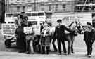 View: s35362 Sheffield Pensioners Action Group and the Sheffield Coordinating Centre Against Unemployment lobby at the Town Hall, Pinstone Street, against the introduction of higher bus fares