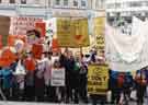 View: s35376 Protest against the closure of schools outside the Town Hall, Pinstone Street