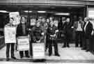 Pickets outside the Pennine Centre, Tenter Street during a Civil Servants strike