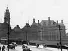 View: s35517 Town Hall from Pinstone Street showing Tram No.152 and Peace Gardens