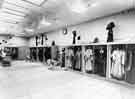 Interior of Brightside and Carbrook Cooperative Society, Castle House (No.1) department store, Angel Street showing ladies costumes and dresses