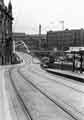 Supertram stop and tracks approaching Park Square roundabout