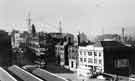 Elevated view of Exchange Street showing the construction (left) of Castle Market c.1958 Elevated view of Exchange Street showing the construction (left) of Castle Market c.1958