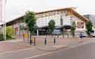 Hillsborough Leisure Centre, Beulah Road, Owlerton displaying banners celebrating the European Football Championships (Euro 96)