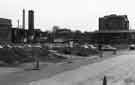 Old industrial chimney, near to Sheaf Works (right) and Victoria Station viaduct (left) as seen from Maltravers Street, Nunnery