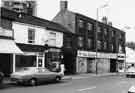 Nos.64-78 London Road showing (left to right) Cafe Continental (No.78); A.Edley, watch repairer (No.76); Car Spares (Sheffield) Enthusiast Supplies, motor accessories (Nos.68-72) and Garfitts Ltd, lawn mower fittings specialists (No.66)