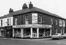 Nos.153-159 London Road at corner of Bennett Street showing B. M. Greaves, china dealers (No.157-159); Stereomobile, car radio installers (No.155) and Abbey Glen Laundry Co.Ltd, laundry and dry cleaners (No.153)