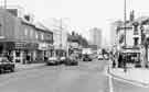 London Road, Highfield looking towards Lansdowne Estate Flats (centre) and showing (right) the Cremorne public house (No.185) and F.William Otto, cabinet makers (No.183) and (left) London Bargains