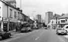 London Road, Highfield looking towards Lansdowne Estate Flats (centre) and showing (right) the Cremorne public house (No.185) and F.William Otto, cabinet makers (No.183) and (left) Copytec, photocopier dealers
