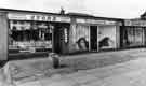 Shops on Mansfield Road, Intake showing (left to right) Stork newsagents; Hair Charm, hairdressers and solarium and Bendix Launderette