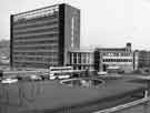 British Transport Commission Offices, Sheaf House, Suffolk Road showing Sheaf Square roundabout (centre) and Dyson Refractories (right)