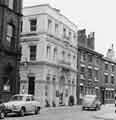 Bank Street showing (left to right) Flint and Co., solicitors and Leicester Permanent Building Society (No.50) and Wharncliffe House (white building, centre)