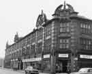 Shops in Cavendish Buildings, corner of West Street and Mappin Street showing (left to right) Leslie S.Jones and Co. Ltd, office furniture and appliances suppliers (Nos.212-218) and T. A. Brooks and Co. Ltd, shoe suppliers (No.210)
