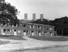 Gleadless Valley Housing Estate showing houses on Ironside Road, looking across The Lumb to the Herdings Tower Blocks