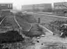 Construction of the subway beneath Gleadless Road at the Newfield Green Shopping Centre showing (left) the Blackstock public house (No.619) 