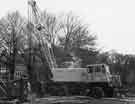 City Engineers Department crane working at Limb Brook, Abbeydale Road South