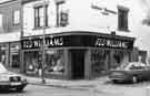 Ted Williams, bespoke tailors, No.194 London Road, Sharrow and junction with Clarke Square showing Isidore Newman Ltd, tailors (first floor) and the Red Lion chinese takeaway (left)