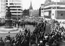View: s40794 Boys Brigade parade in Barkers Pool showing (right) the Gaumont Cinema