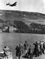 Lancaster bomber over the Derwent Dam