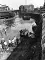 Clean up of the River Don, off Blonk Street showing Royal Victoria Hotel (centre background)