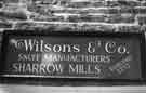 Wall plaque Sharrow Snuff Mill, Wilsons and Co., snuff manufacturers, off Sharrow Vale Road, River Porter