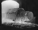 25 ton ingot leaving a re-heating furnace c.1956 25 ton ingot leaving a re-heating furnace c.1956