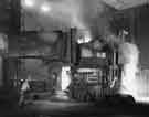 Injecting oxygen into the 70 ton electric arc furnace, Samuel Fox and Company Ltd., Stocksbridge Works, Stocksbridge c.1960