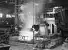 Tapping the 70 ton electric arc furnace, Samuel Fox and Co. Ltd., Stocksbridge Works, c.1962