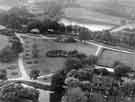 View: s41080 Elevated view of Weston Park from the University Arts Tower showing Crookes Valley Park boating lake (top centre) with Dam House (top left) 