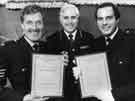 Presentation by the Chief Constable (centre) to the officers who arrested the Yorkshire Ripper
