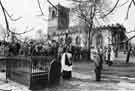 Ebenezer Elliott's bi-centenary service at his grave in Darfield Churchyard