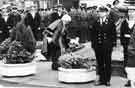 View: s41255 Remembrance Day Service in Barkers Pool showing Lord Mayor, Councillor William Owen JP laying a wreath