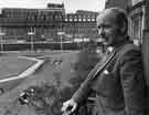 Arrol Winning, manager of Parks Department, Sheffield City Council shown looking oacross the Peace Gardens from the Town Hall