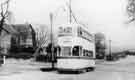 Tram No.501 outside East Bank, junction of Handsworth Road and Orgreave Lane