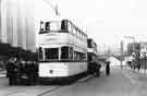 Tram No.502 in Angel Street Tram No.502 in Angel Street