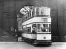 Tram No.97 leaving the tram depot c.1955