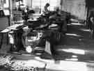 Main workshop at W.H. Parkin and Sons, bone haft and scale cutters, Ox Ivory Works, No.188 Rockingham Street